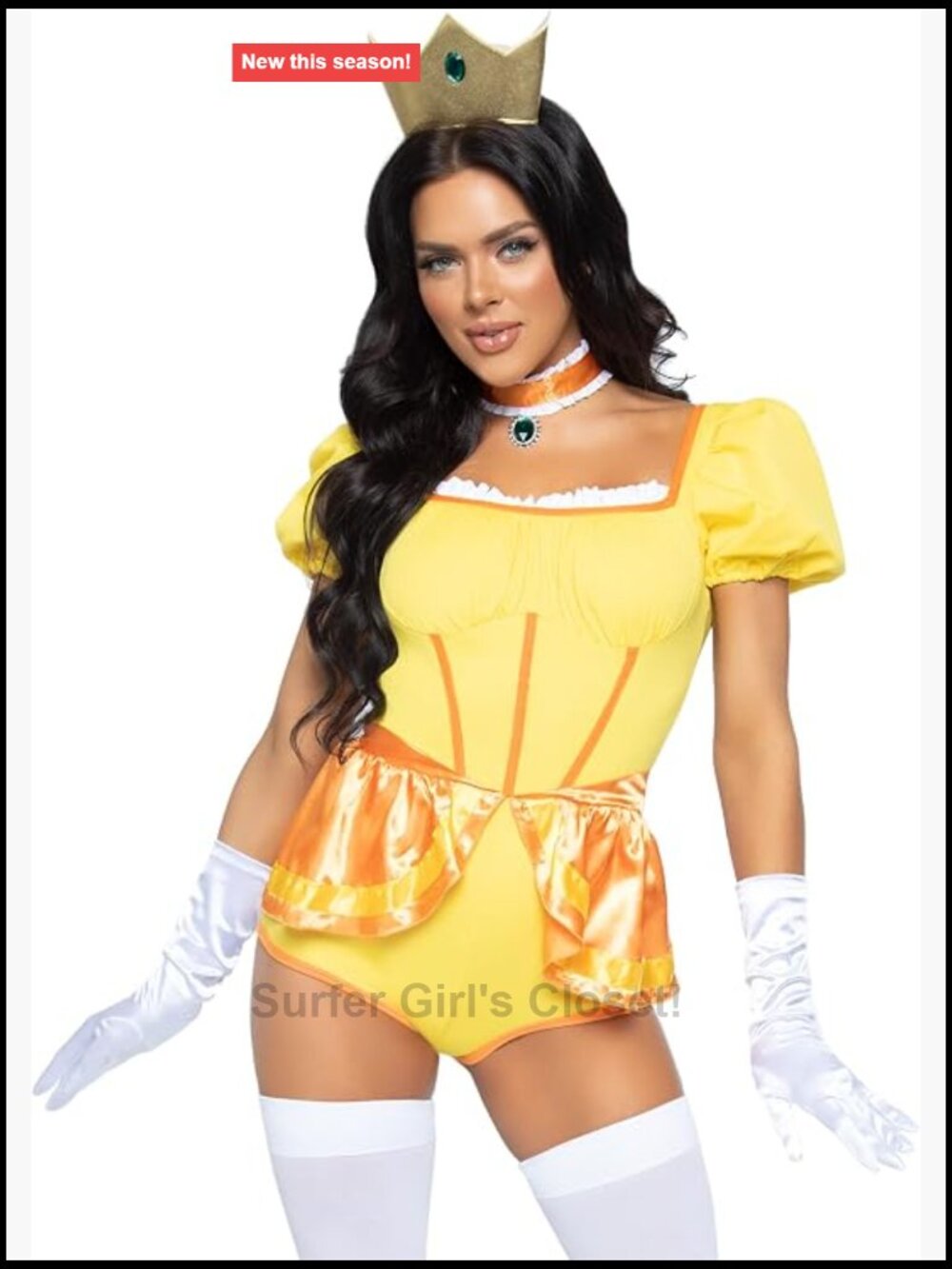 3 Pc Sexy Sunflower Princess Costume Romper Choker Crown Halloween